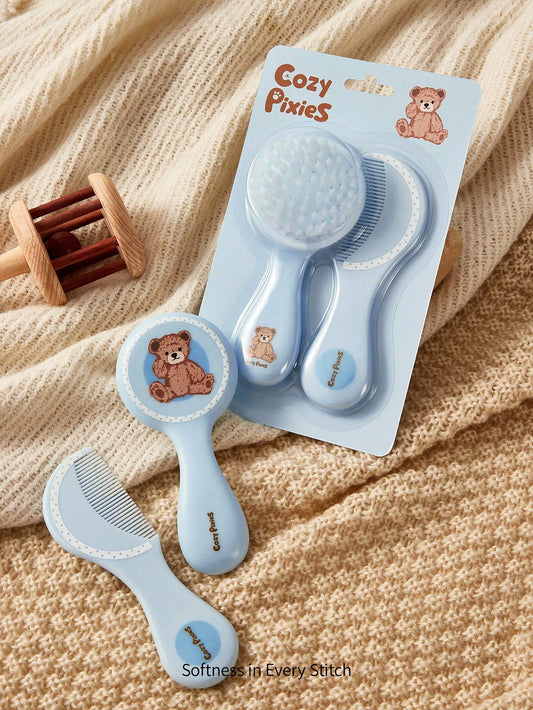 Cozy Pixies 2pcs/Set Baby Newborn Care Tools, Blue Bear