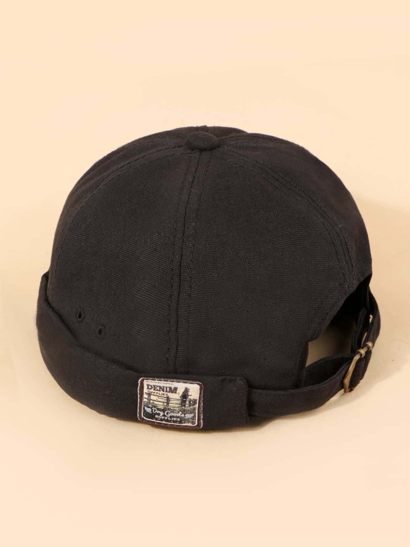 1pc Kid's Unisex Denim Baseball Cap With Letter & Y2k Style Black