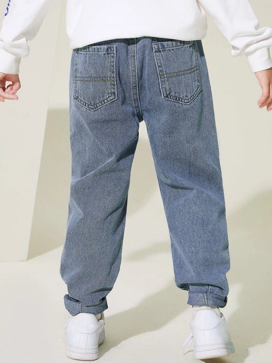 ASK JUNIOR Tween Boy Casual Sports College Style Denim Jeans