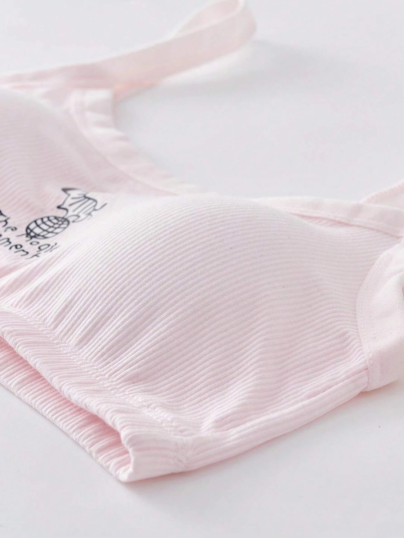 Tween Girl 3pcs Slogan & Cartoon Graphic Bralette