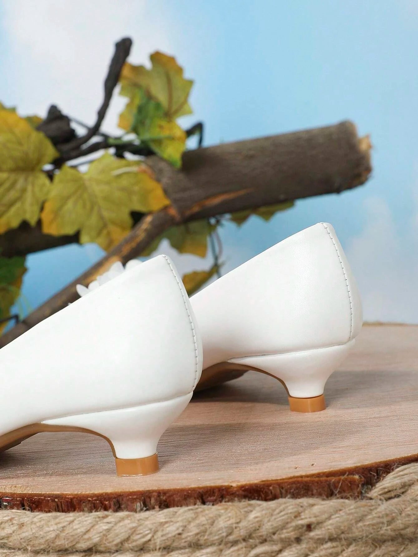 Girls Flower Decor Slip On Flats For Outdoor