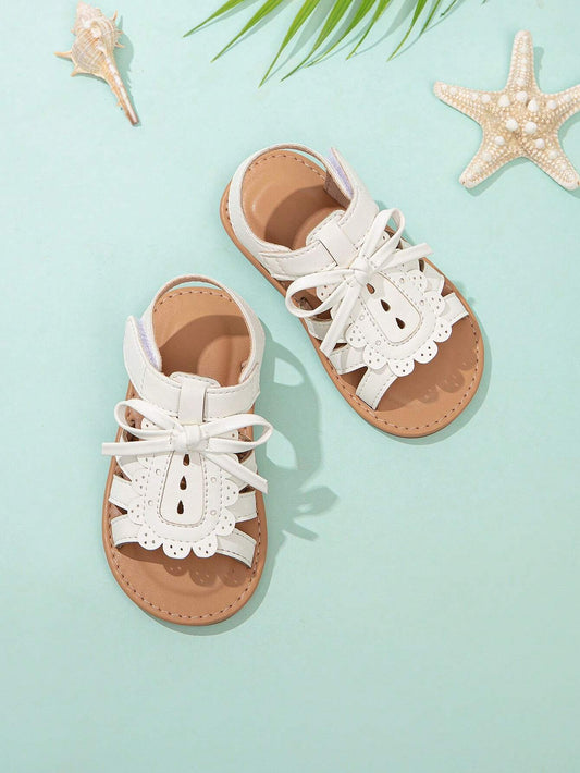 Floral Applique Jelly Sandals For Infant White