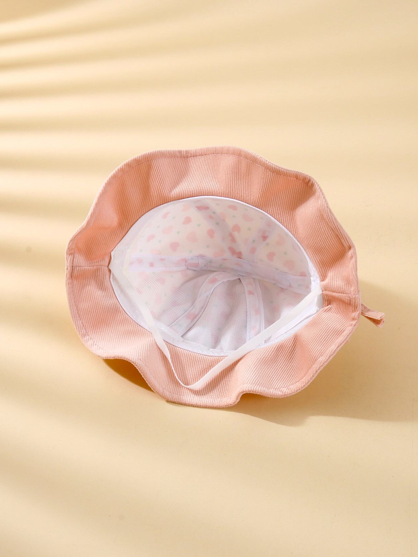 1pc Baby Girls' Cartoon Heart Bucket Hat