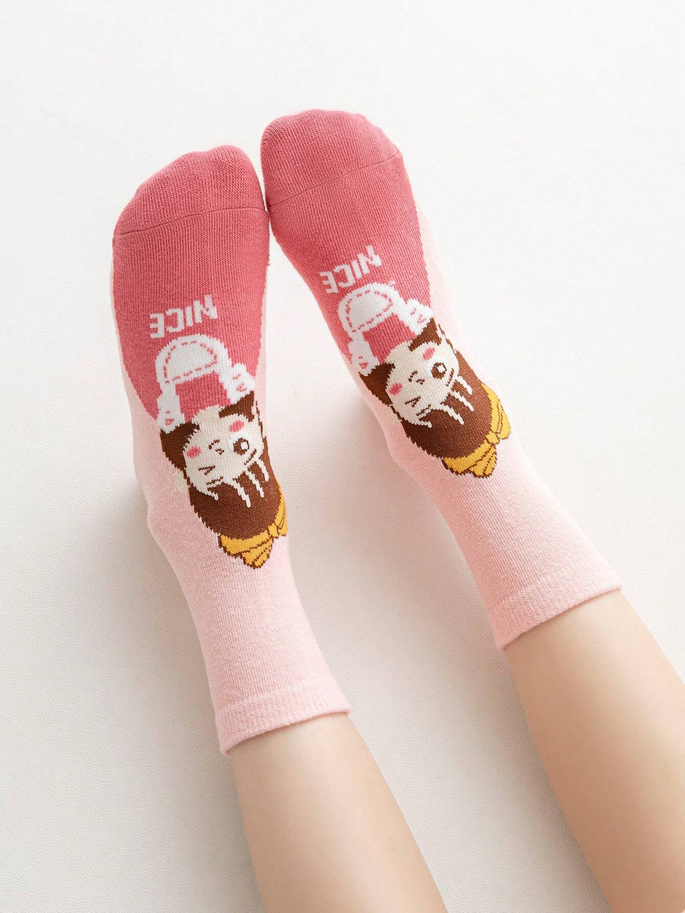 5pairs/Pack Unisex Kids Sweet Princess Style Mid-Calf Socks