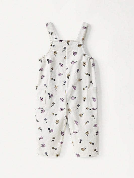 Baby Girls' Soft Floral Patterned Jumpsuit With Pants