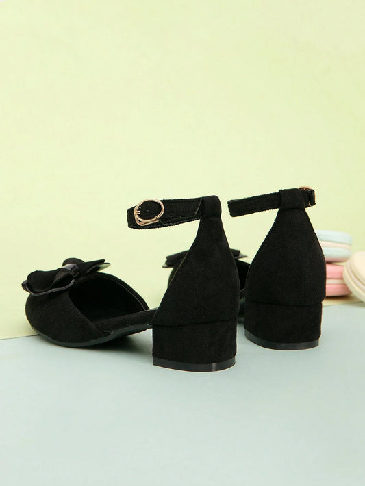 1pair Children's Fashionable Bowknot Decorated Flat Shoes
