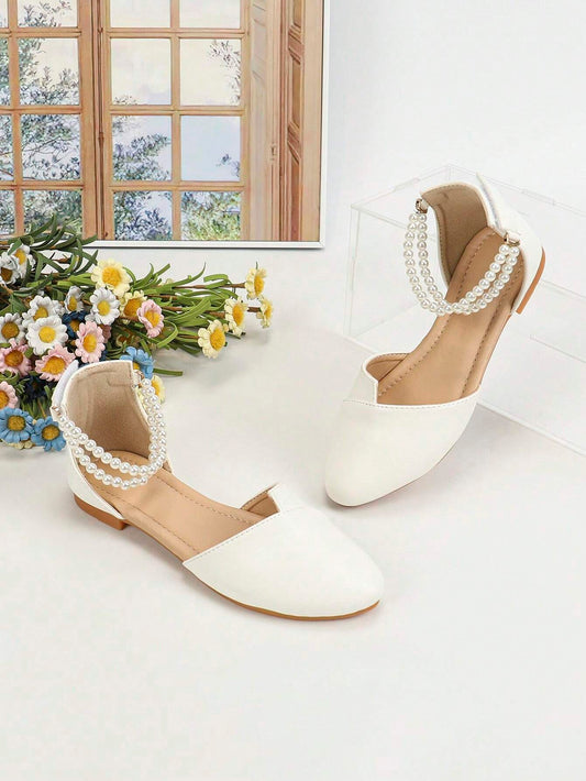 Fashionable Girls Pointed Toe Flat Shoes White