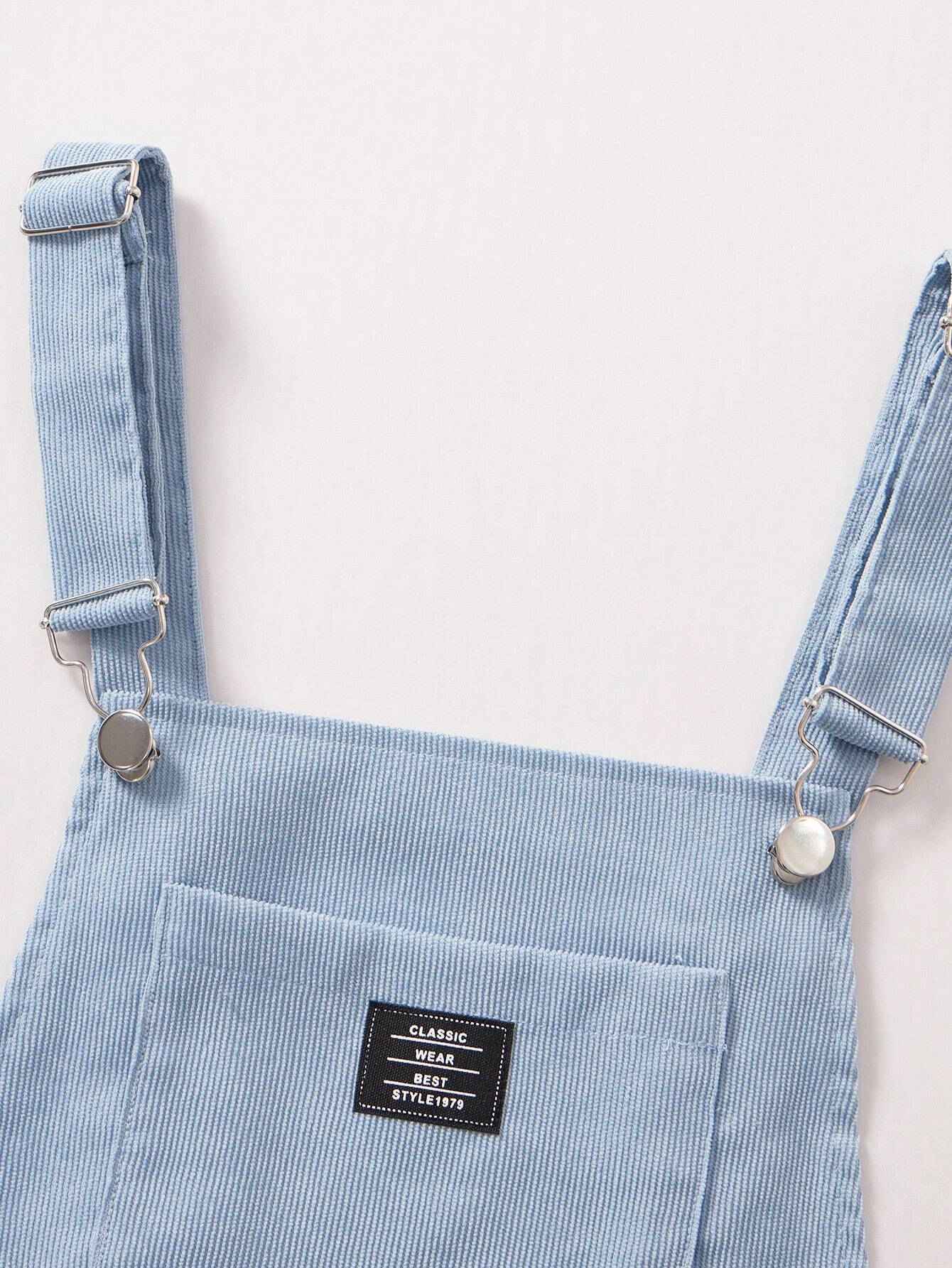 Teenage Girls' Letter Printed Dungaree Jumpsuit