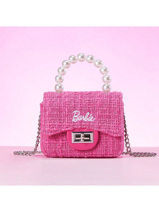 Miniso Barbie Ins Style Handbag Small Chanel-Style Ladies Crossbag, Fashionable And Exquisite Shoulder Bag Pink