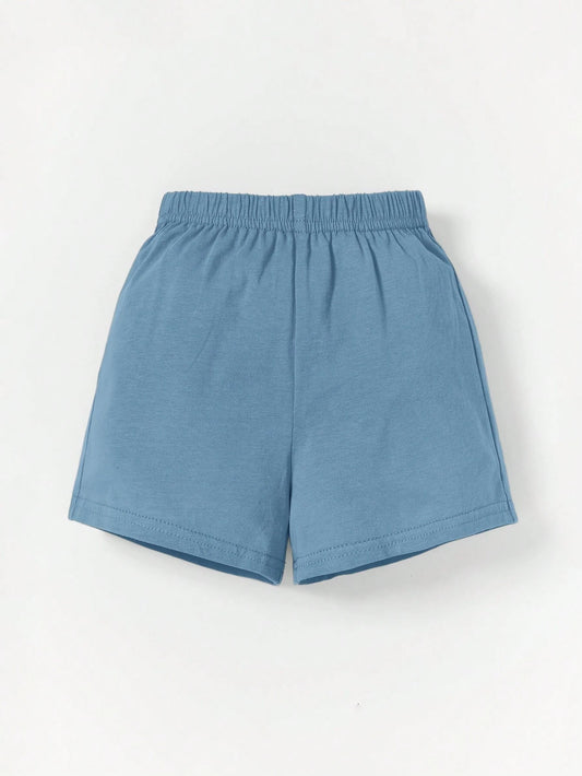 Cozy Pixies Baby Boy Letter & Striped Print Tee & Shorts