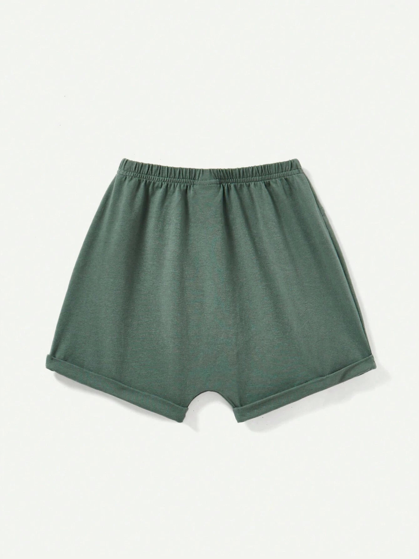 Baby Boys' Color Block Round Neck Short Sleeve Top And Solid Color Shorts Set