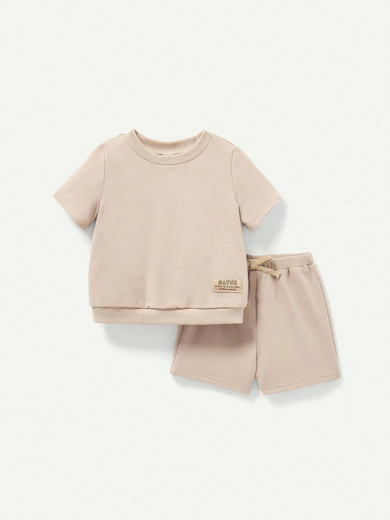 4pcs Baby Boy's Short Sleeve T-Shirt With Woven Label And Shorts Set