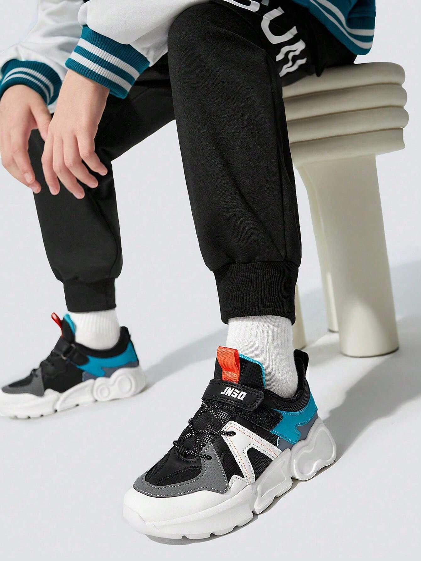 1 Pair Cool & Stylish Casual All-Match Kids' Mesh Colorblock Sneakers Multicolor