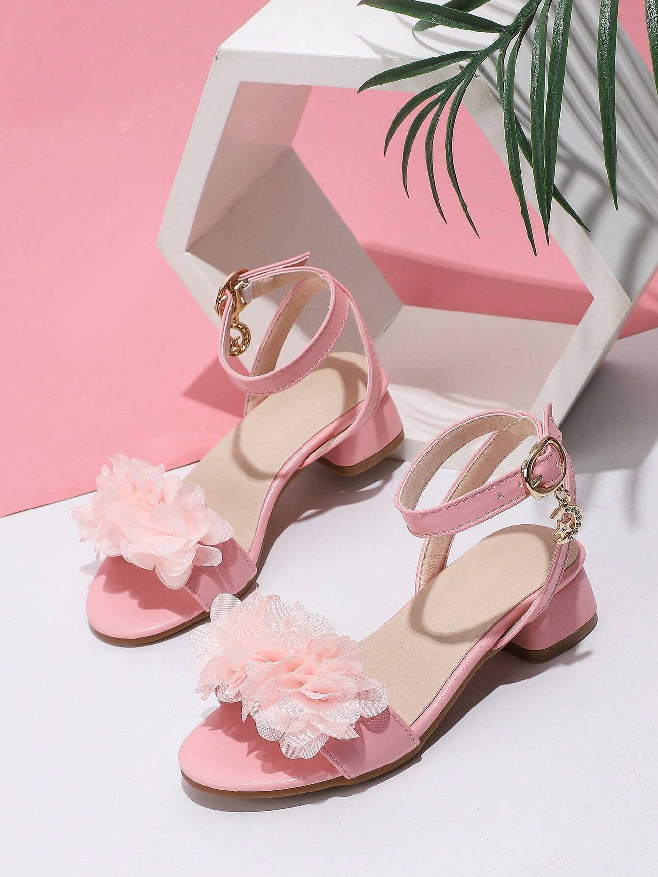Fashionable & Comfy Children's High-Heeled Sandals Pink