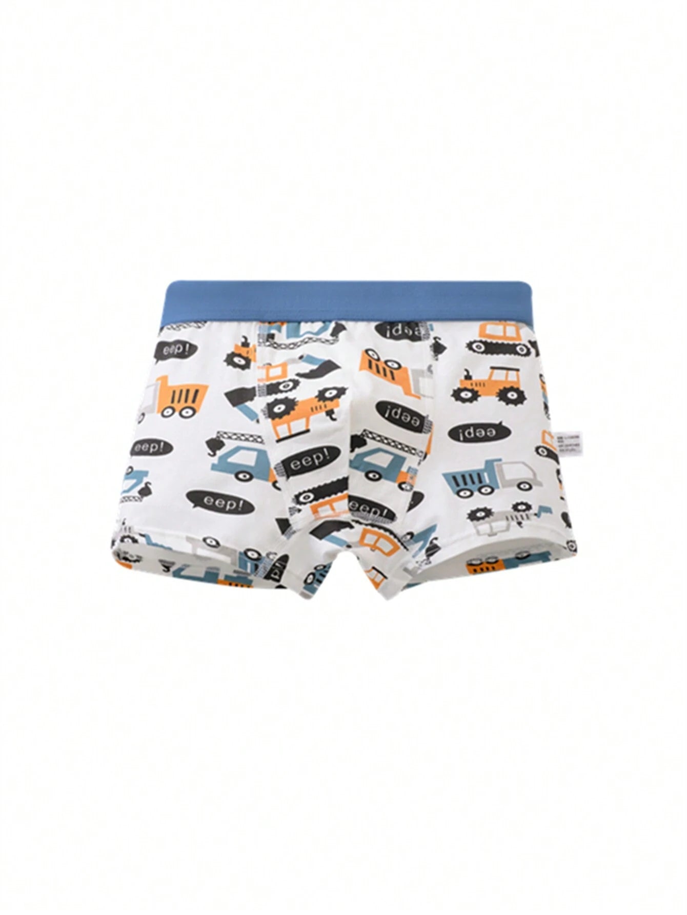 4pcs/Pack Young Boy Construction Vehicle Printed Boxer Briefs