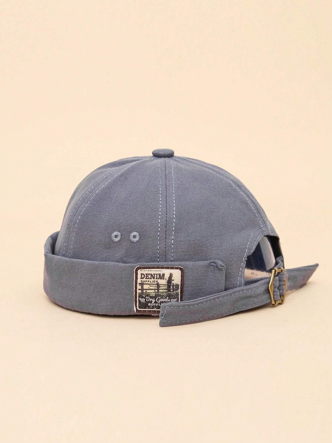 1pc Kid's Unisex Denim Baseball Cap With Letter & Y2k Style Grey