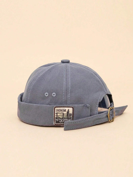 1pc Kid's Unisex Denim Baseball Cap With Letter & Y2k Style Grey