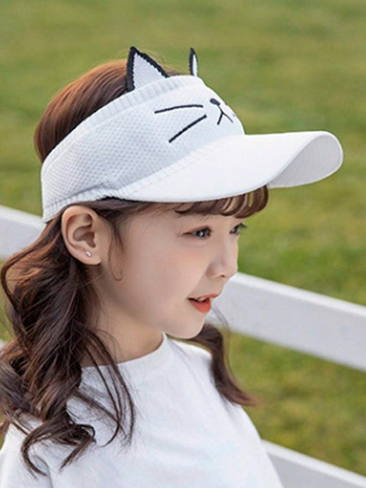 1pc Kid's Knitted Cat Face Embroidery Elastic Beanie Hat