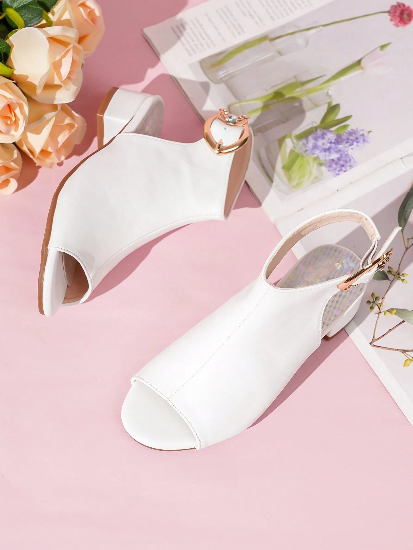 Fashionable Breathable Glitter Low Heels Sandals