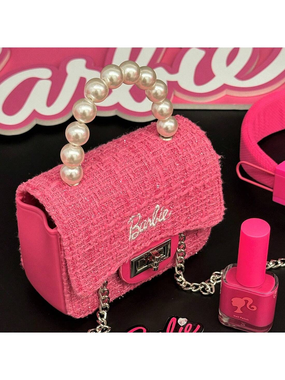 Miniso Barbie Ins Style Handbag Small Chanel-Style Ladies Crossbag, Fashionable And Exquisite Shoulder Bag