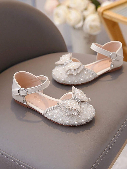 Girls' New Arrival Faux Pearl Decor Soft Bottom Princess Sandals