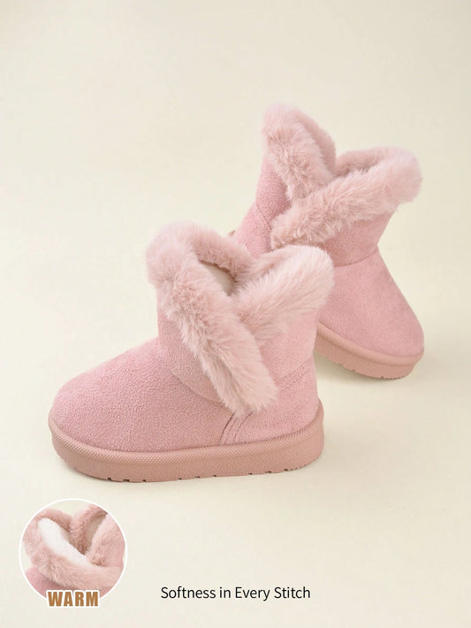 Cozy Pixies Girls' Pink Fashionable Design Plush-lined Snow Boots Pink