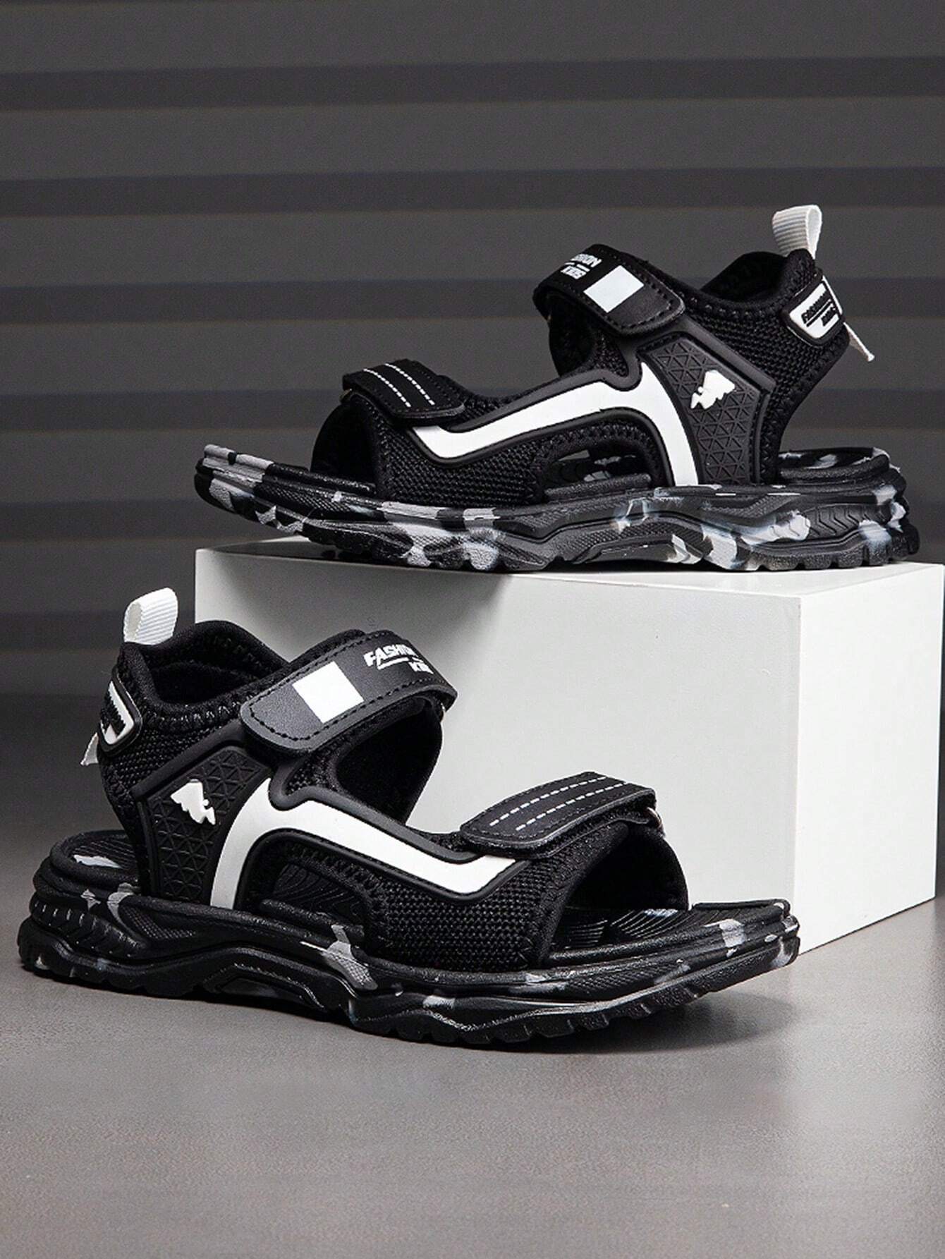 Kids Open Toe Sandals Black 2