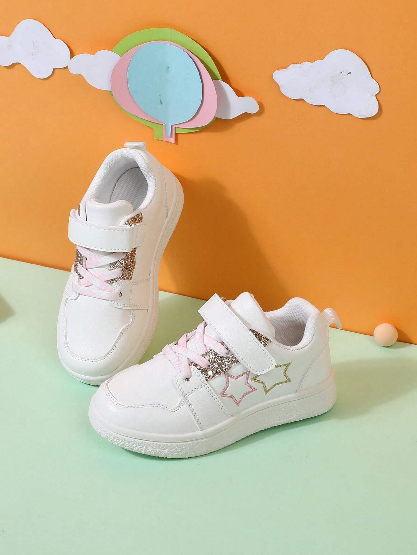 Colorblock And Comfortable Baby Sport Shoes White