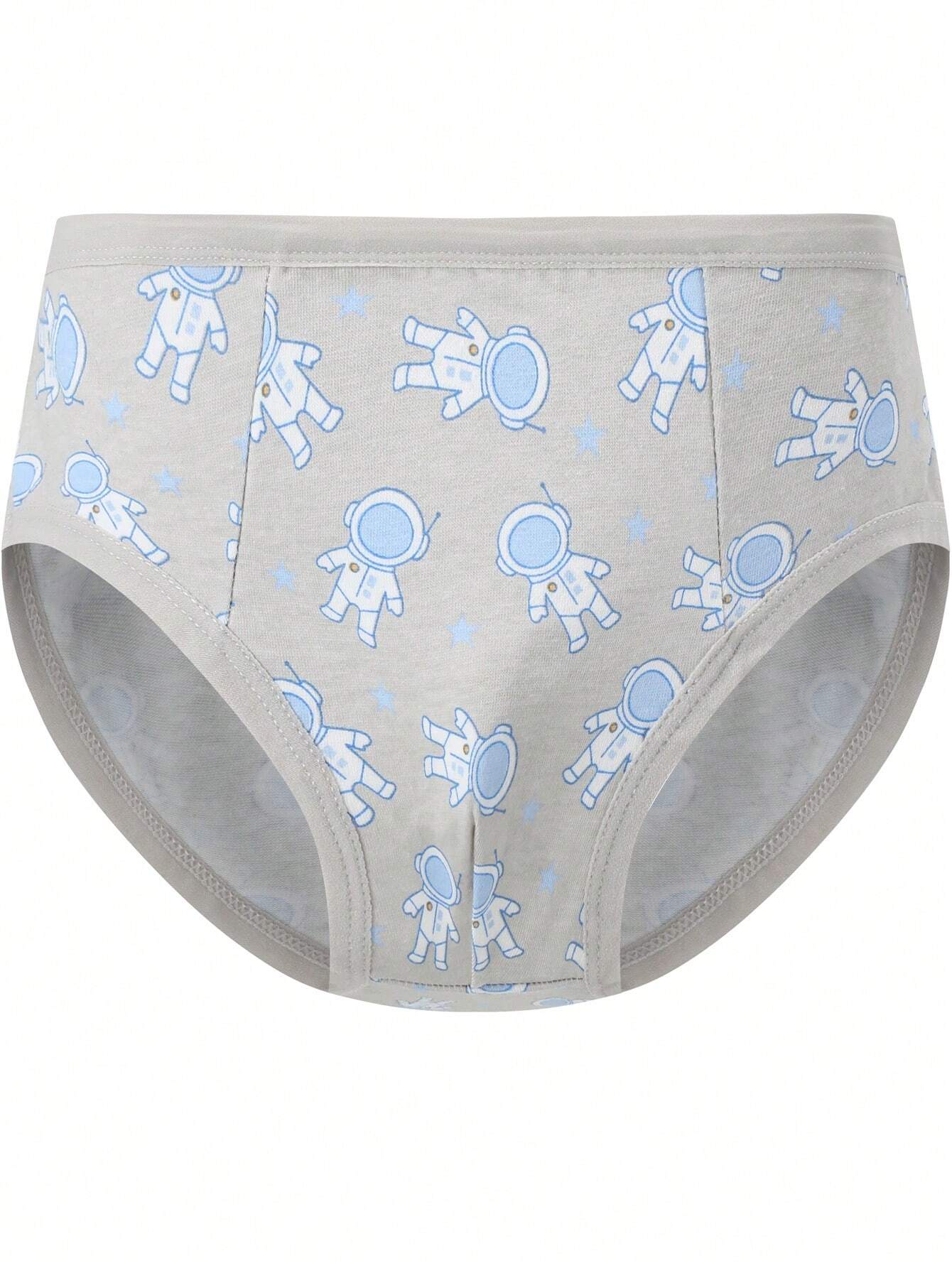 Young Boy 4pcs Cartoon Graphic Contrast Binding Brief