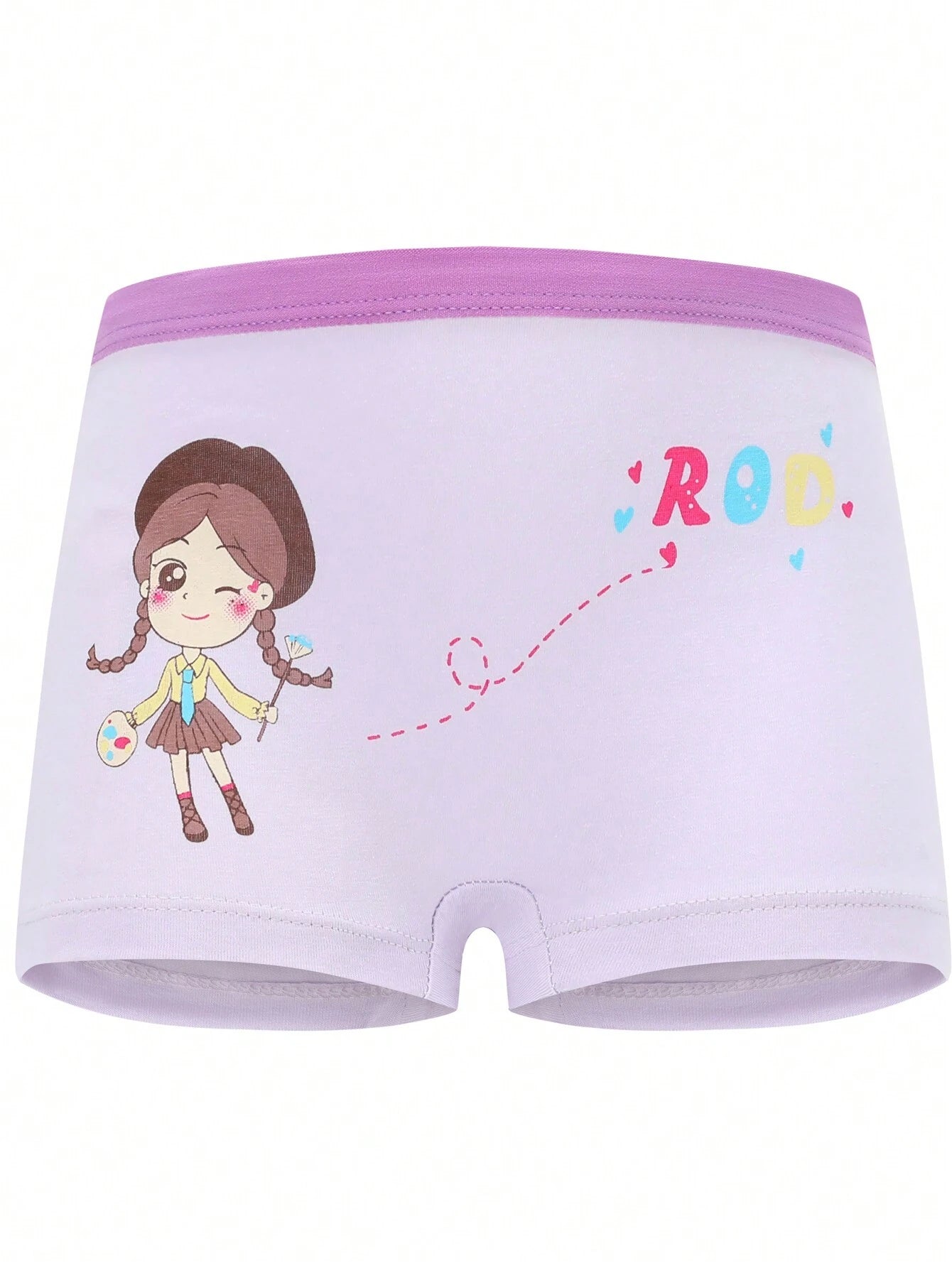 Young Girl 4pcs/Set Cute Pattern Boxy Briefs