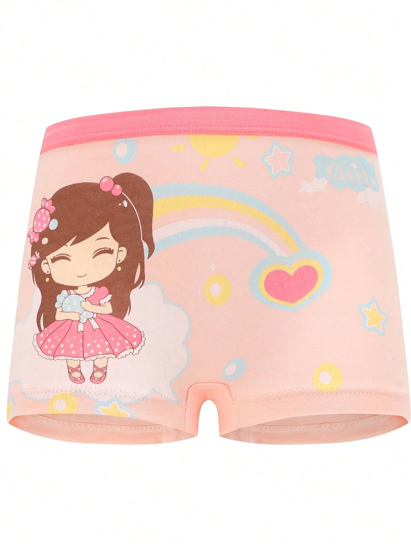 Young Girl 4pcs/Set Cute Pattern Boxy Briefs