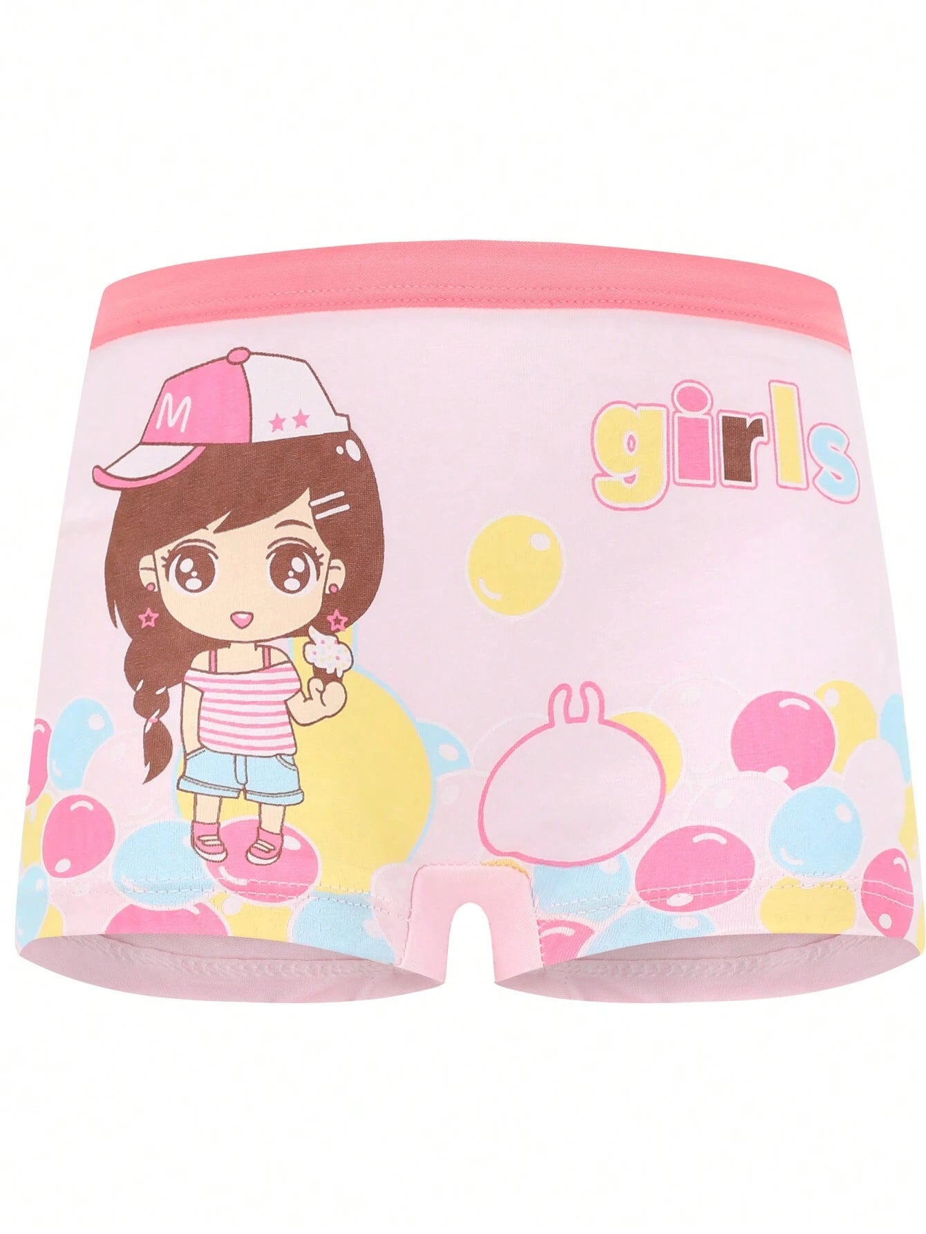 Young Girl 4pcs/Set Cute Pattern Boxy Briefs