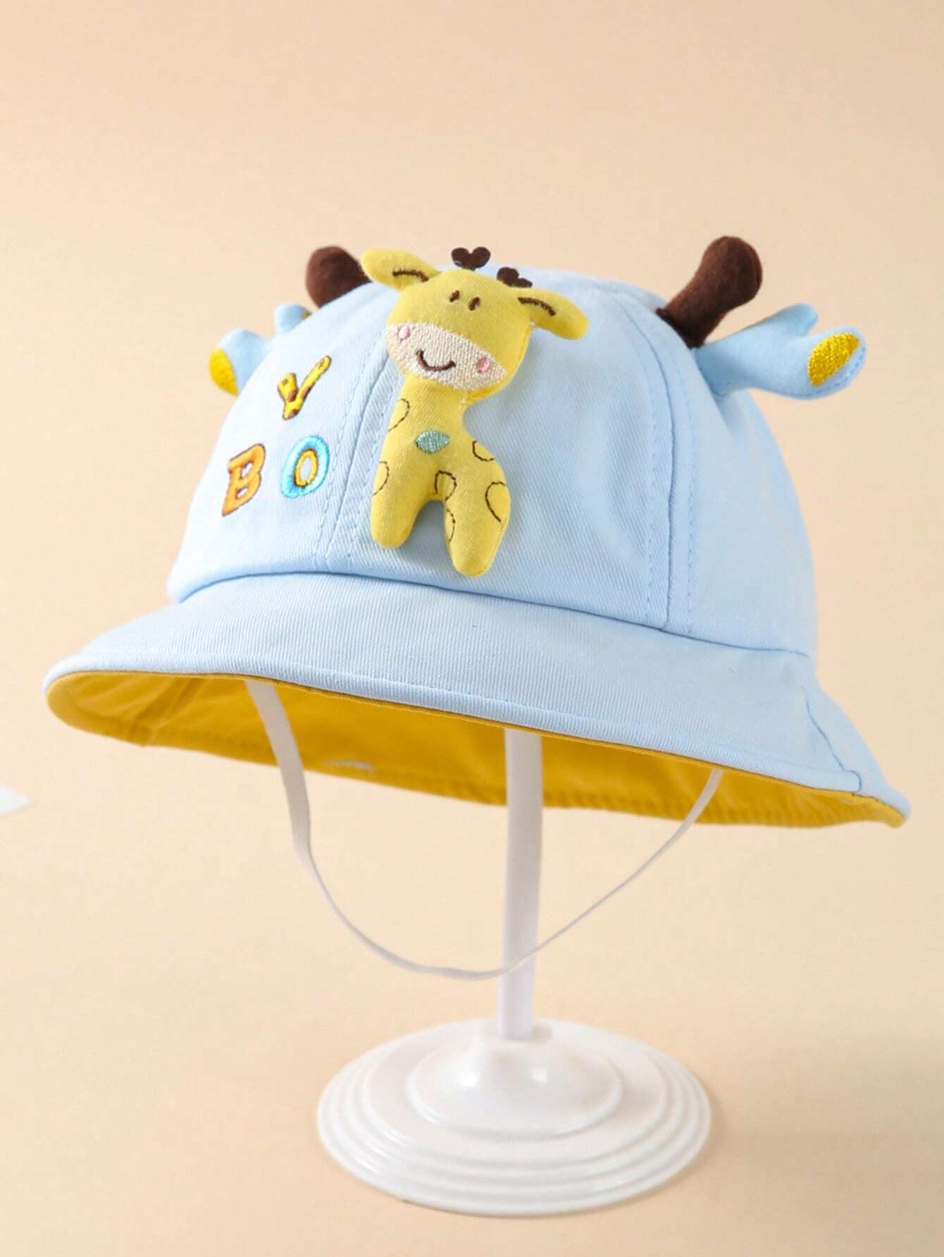 Unisex Baby Cute Cartoon Deer Bucket Hat Blue 3-12M