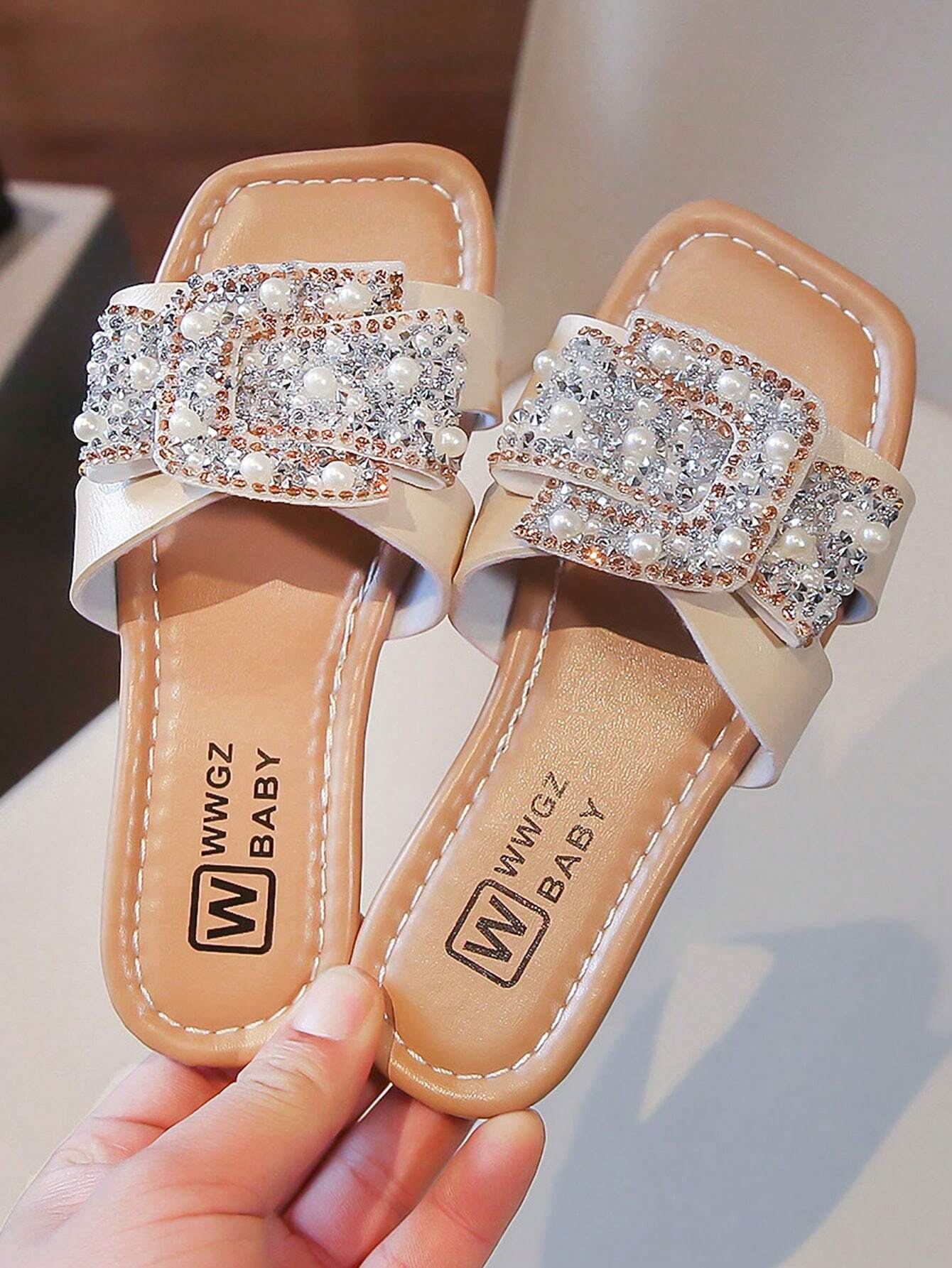 Children's Non-Slip Slippers Beige