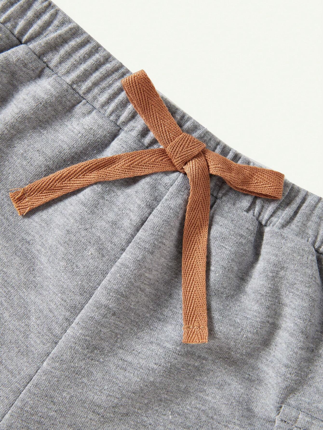 Baby Boy Traditional Pattern Color-Block Short Sleeve Pullover Top And Casual Shorts