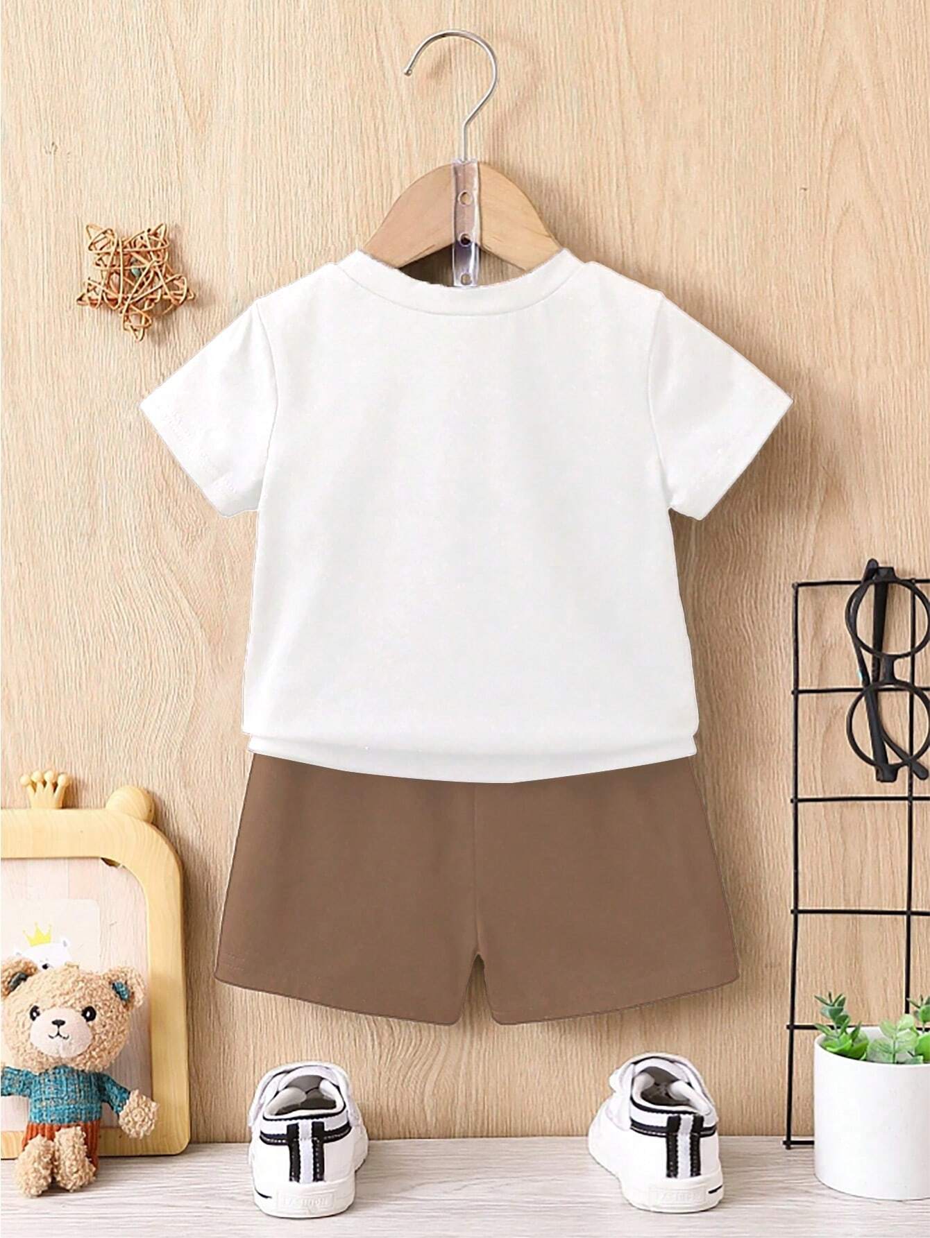 2pcs Baby Boy Casual And Sporty Outfits With Cute Panda Print