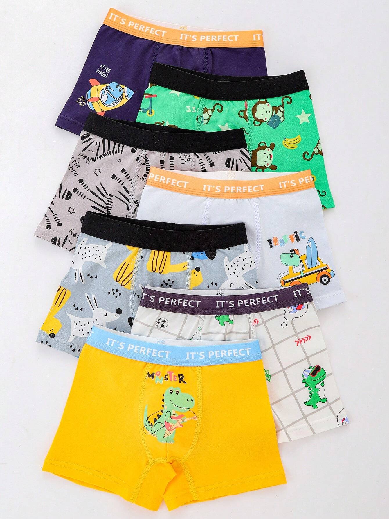 Young Boy 7pcs Set Cartoon Bear Print Underwear Multicolor 3