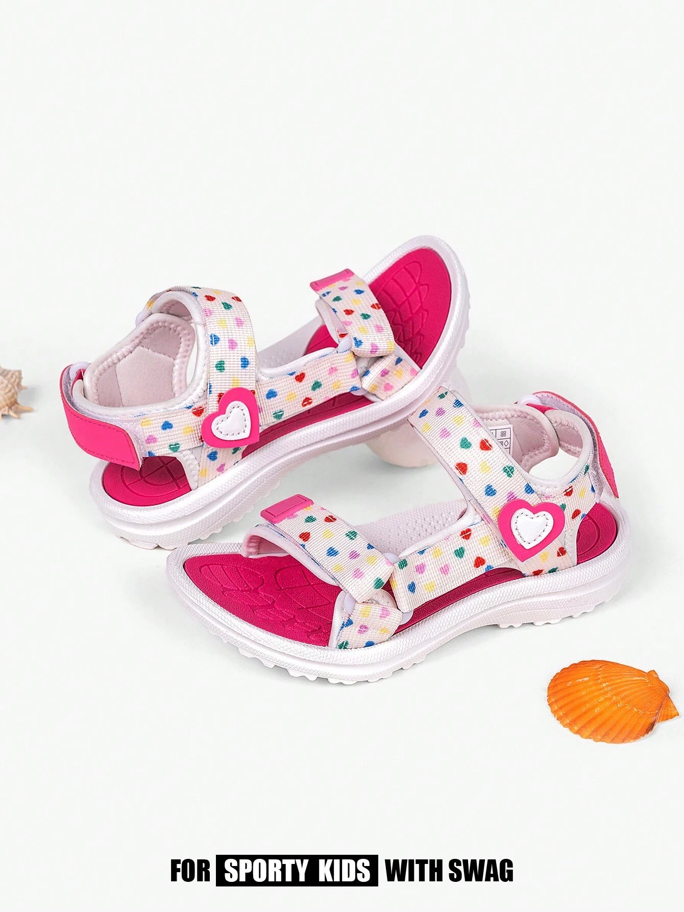 Girls' Love Decorated Sport Sandals Multicolor