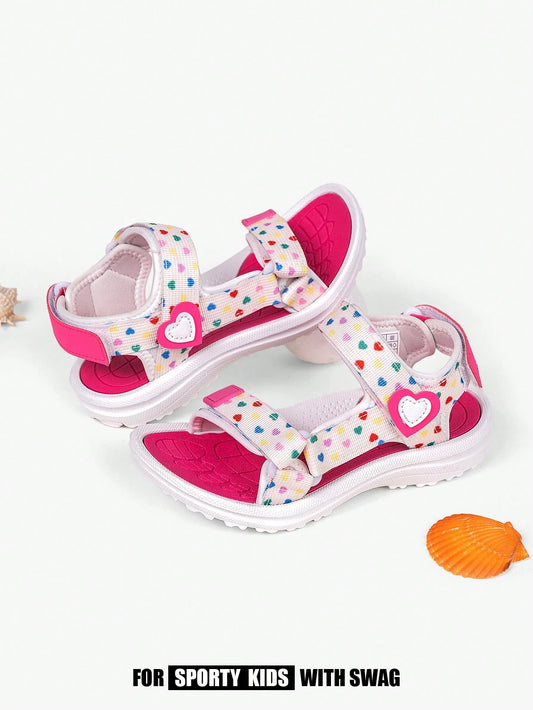 Girls' Love Decorated Sport Sandals Multicolor