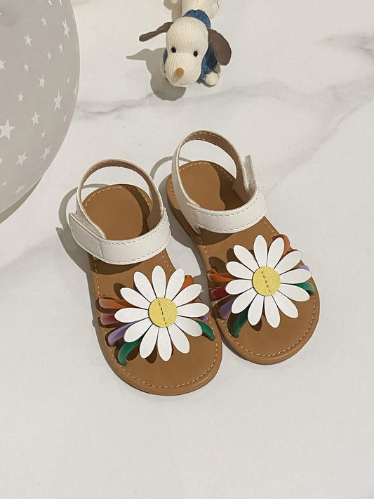 Girls' Summer Daisy Sandals White