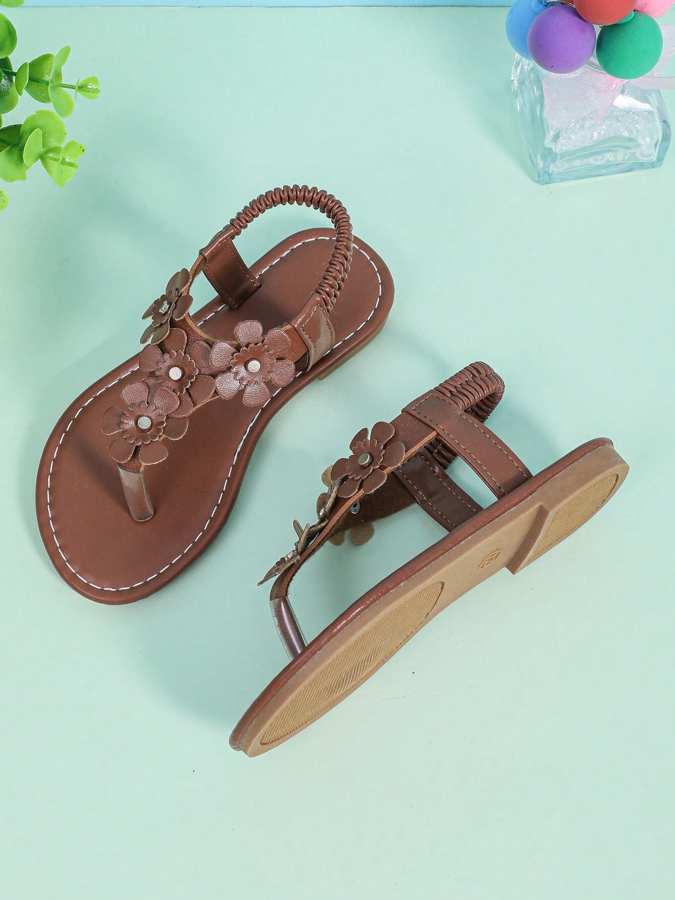 1pair Handmade Beaded Roman Sandals