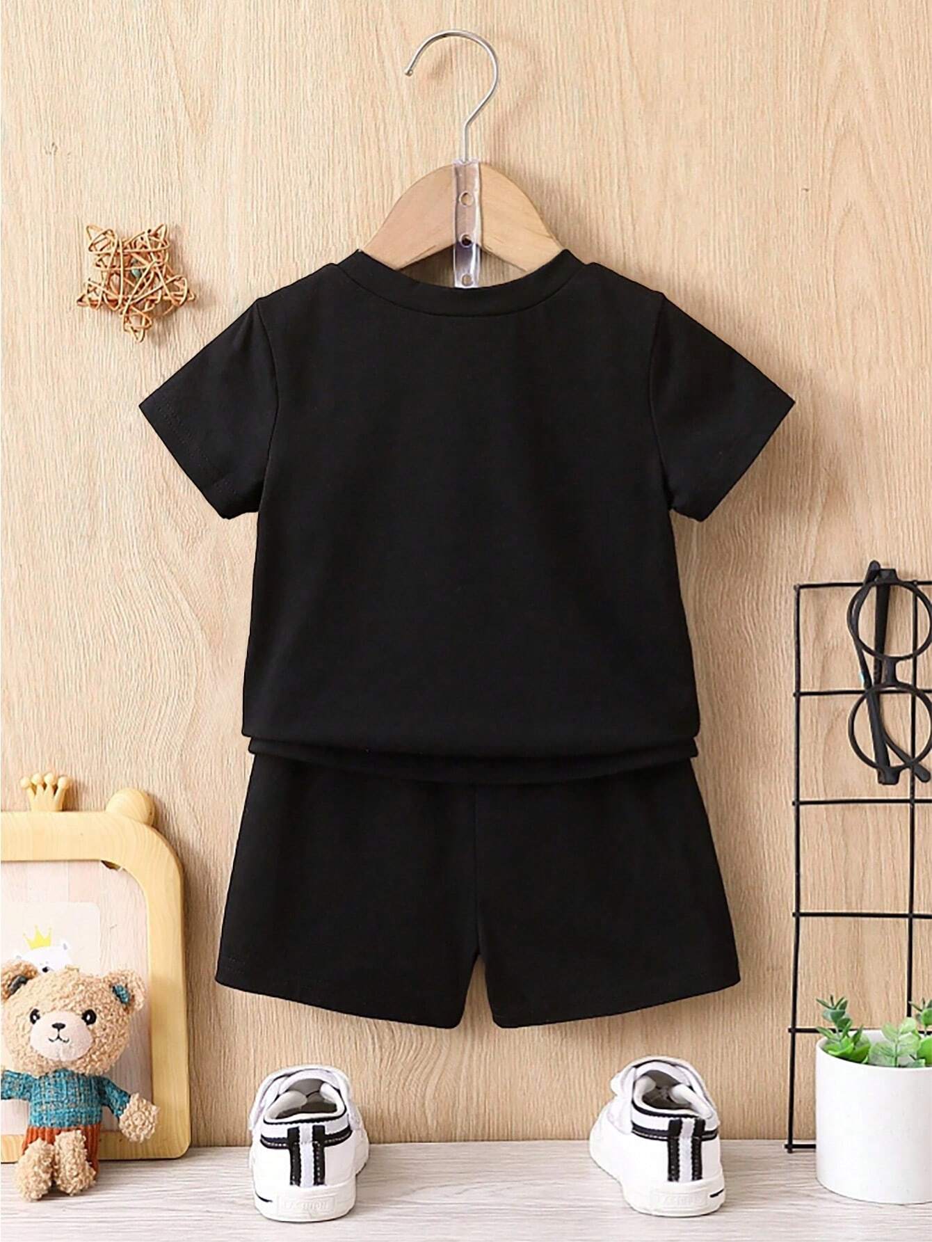 2pcs Baby Boy Casual And Sporty Outfits With Cute Panda Print