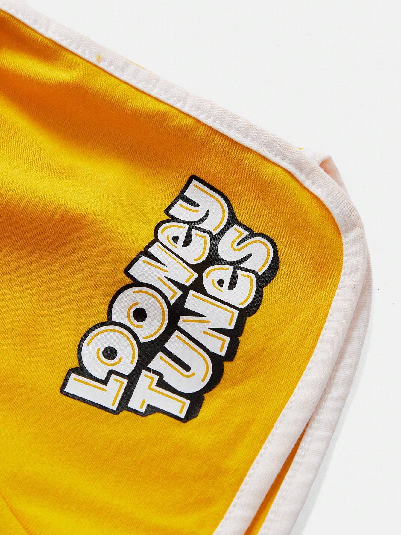 Baby Boy Cool Casual Sporty Cartoon Tweety Printed Tank Top And Shorts Set