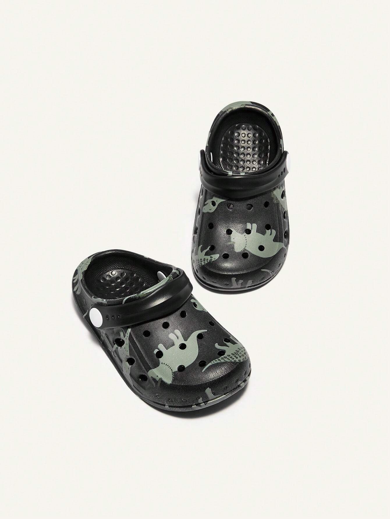 Cozy Pixies Cute And Fun Dinosaur Printed Cartoon Baby Clogs