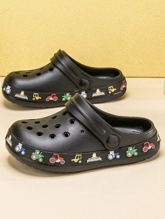 Boys' Comfortable And Stylish Casual EVA Beach Shoes With Holes Black