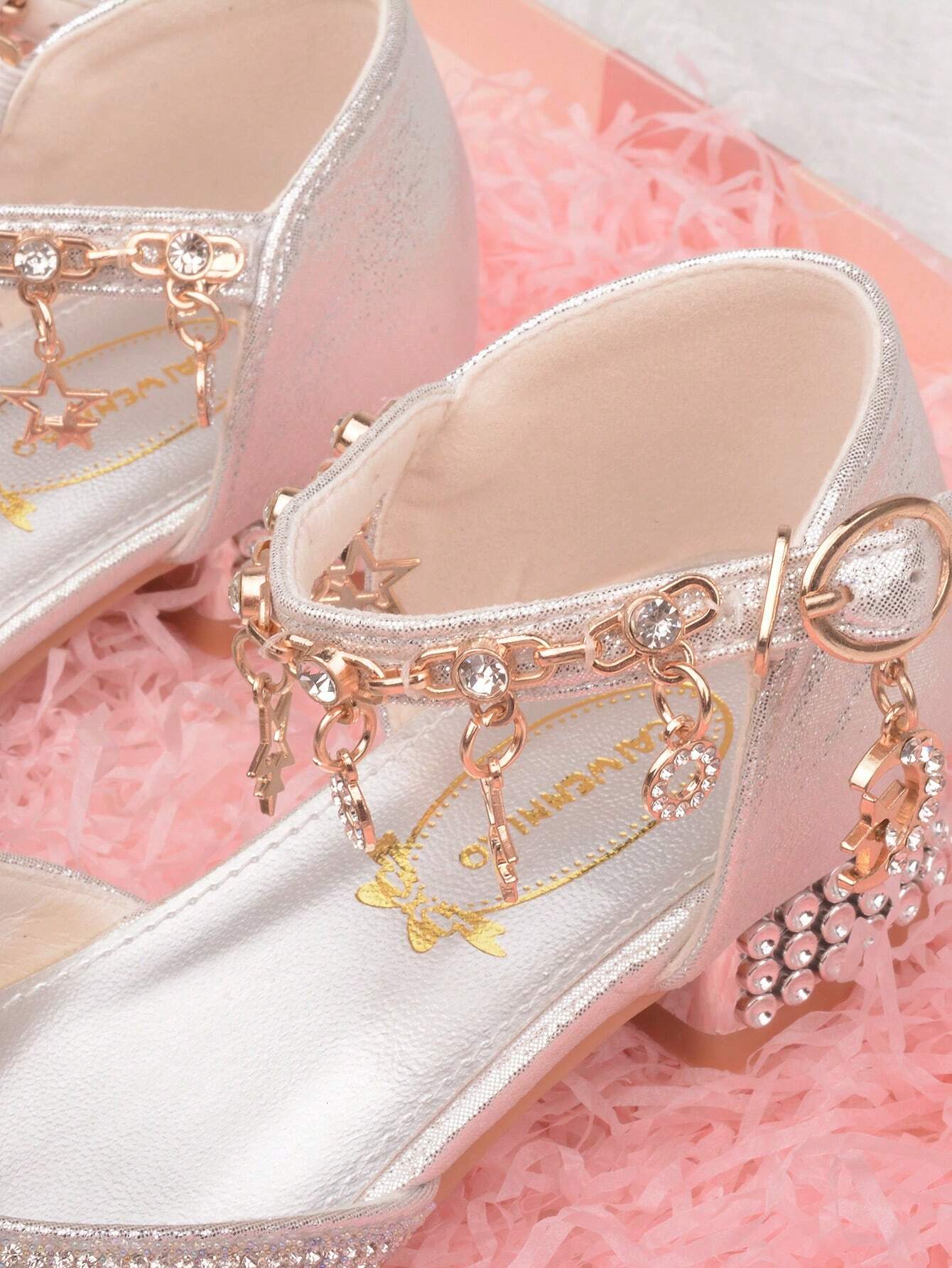 Kids Crystal High Heel Shoes Princess Shoes