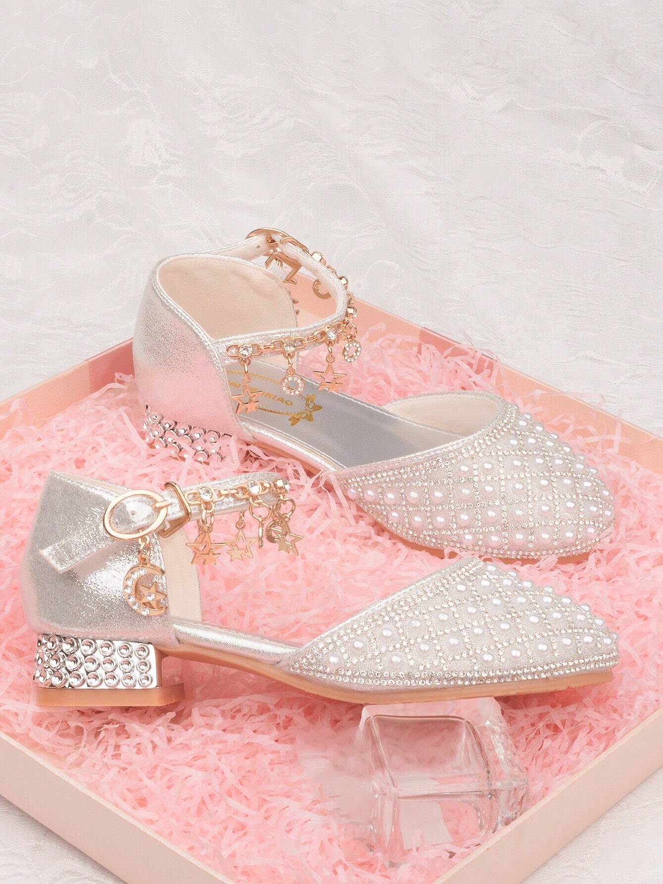 Kids Crystal High Heel Shoes Princess Shoes
