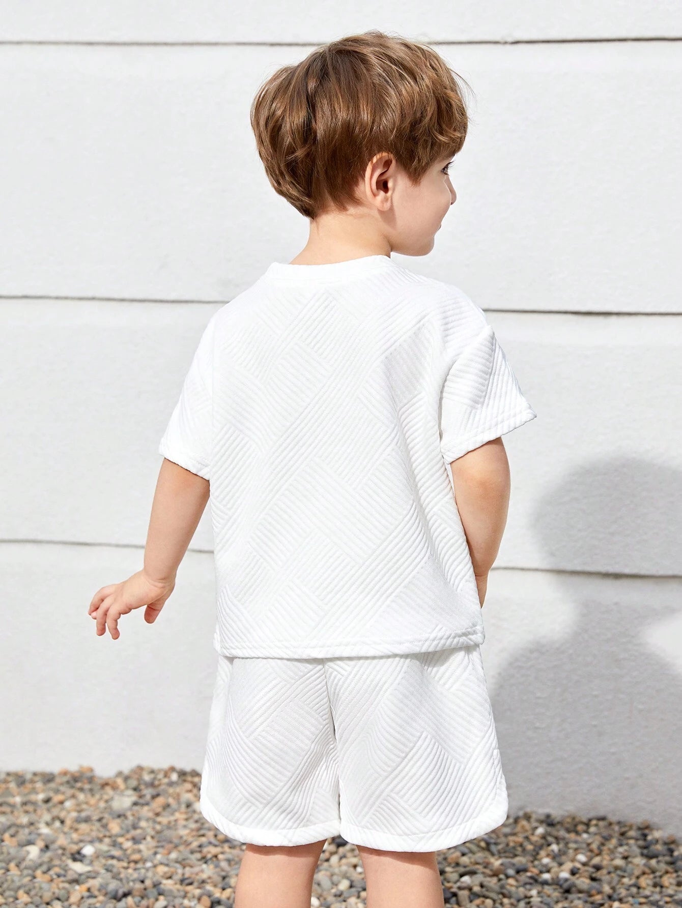 2pcs Young Boys' Loose Fit Casual Round Neck Drop Shoulder Letter Printed T-Shirt And Pants Set