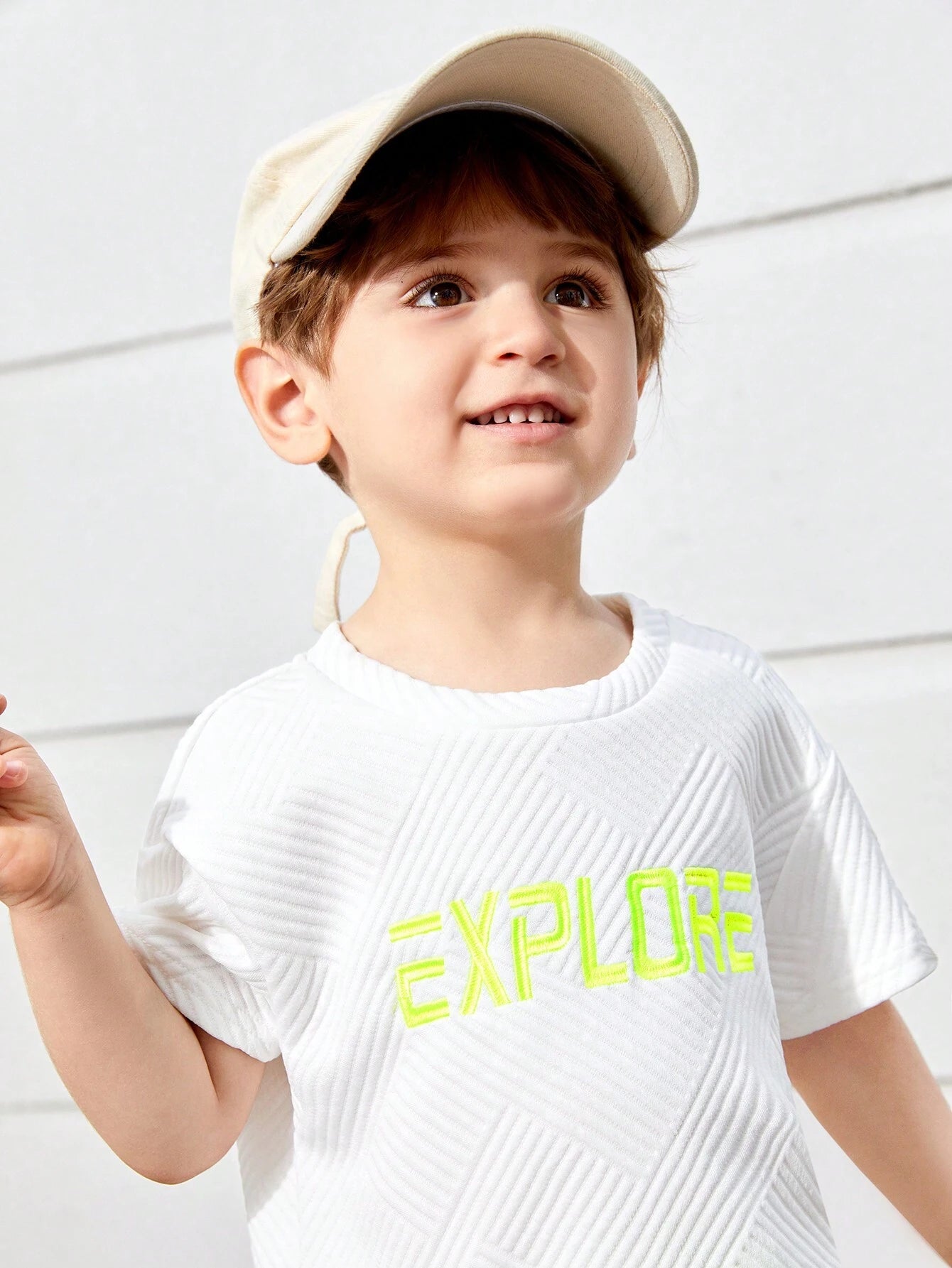 2pcs Young Boys' Loose Fit Casual Round Neck Drop Shoulder Letter Printed T-Shirt And Pants Set