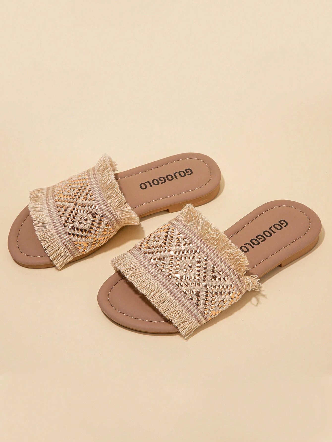 1 Pair Of Summer Bestseller Beige Children's Non-Slip Slippers Brown
